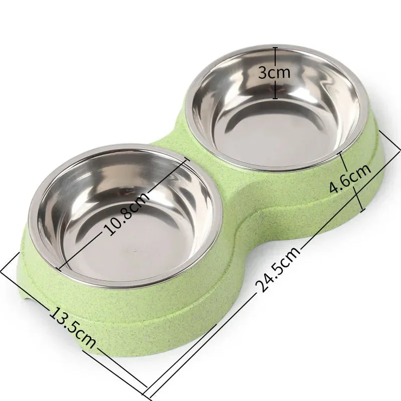 Double Pet Bowl Set - Stainless Steel