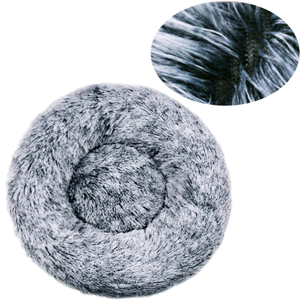 Plush Round Dog Bed - Washable