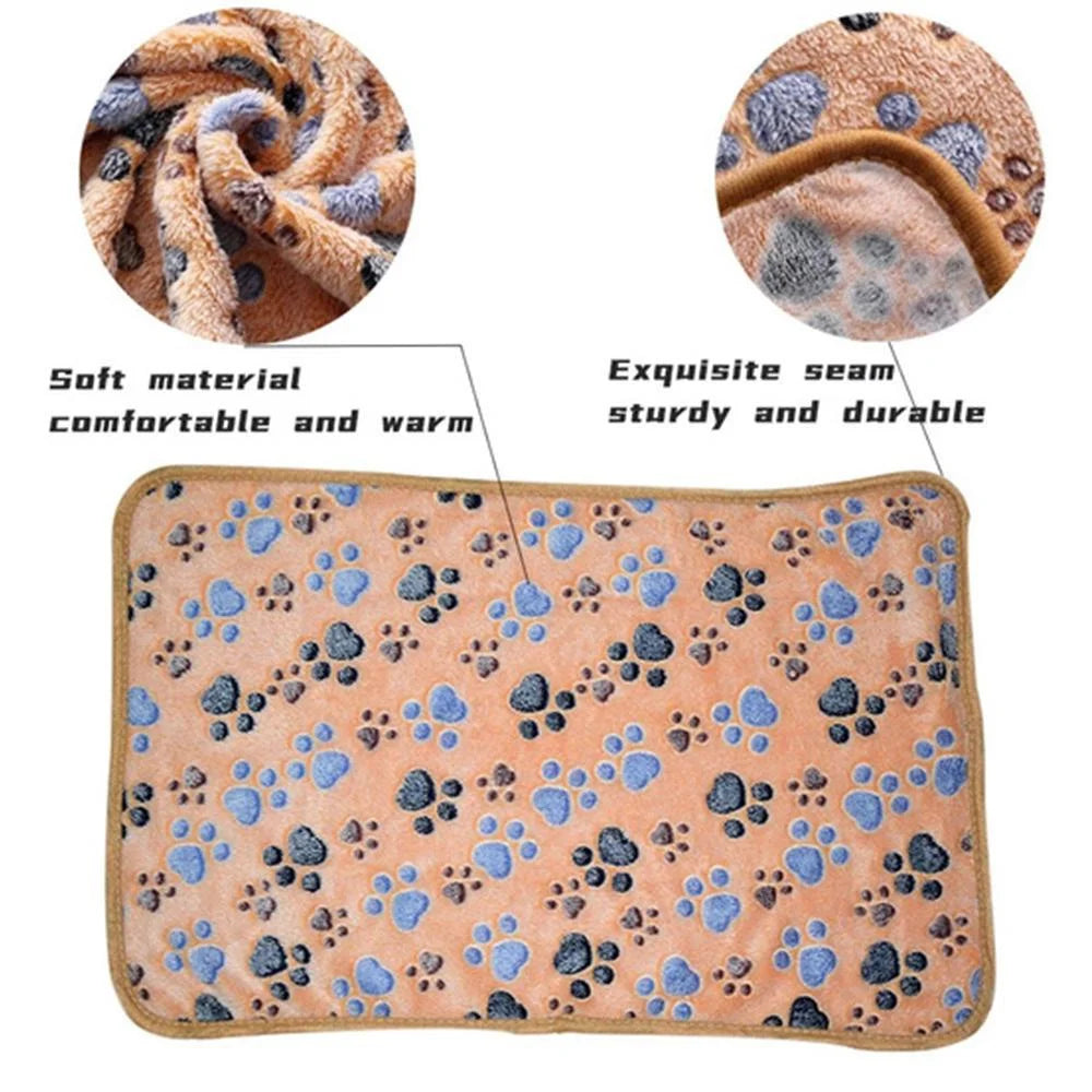 Soft Coral Fleece Pet Blanket - Warm Comfortable Mat for Dogs and Cats