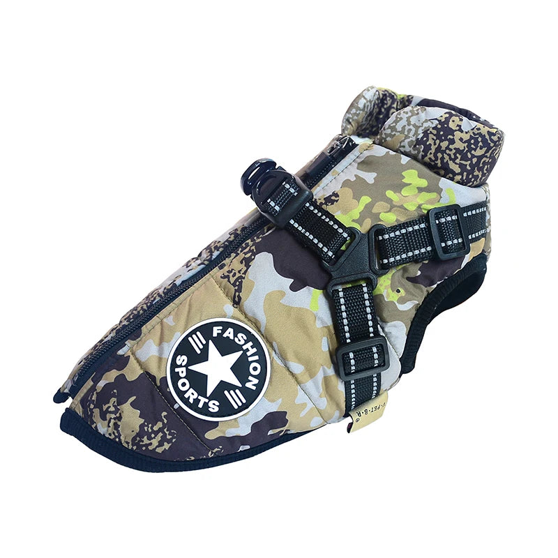 Waterproof Dog Coat with Built-in Harness - Winter Jacket for Large Dogs