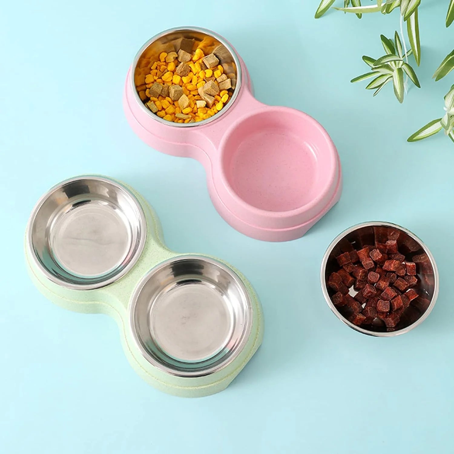 Double Pet Bowl Set - Stainless Steel