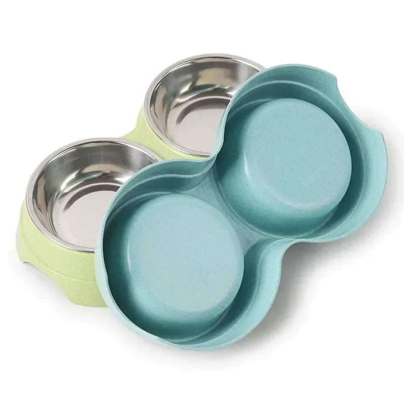 Double Pet Bowl Set - Stainless Steel