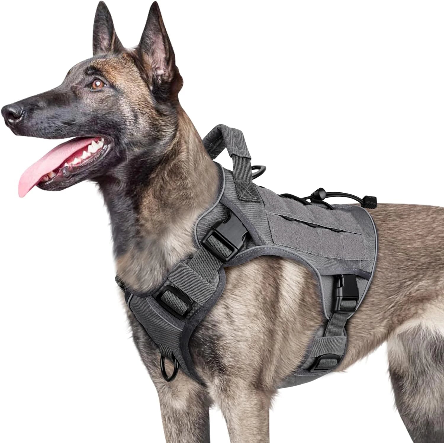 Adjustable No-Pull Tactical Dog Harness - Reflective Military Vest with Handle for Large Dogs