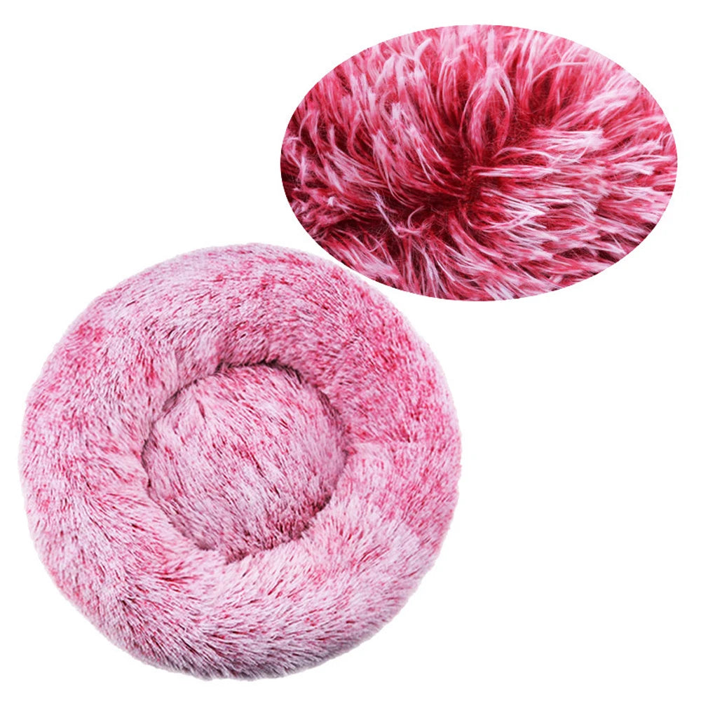 Plush Round Dog Bed - Washable