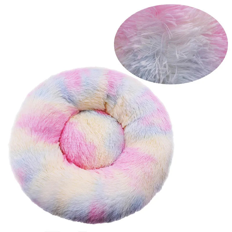 Plush Round Dog Bed - Washable
