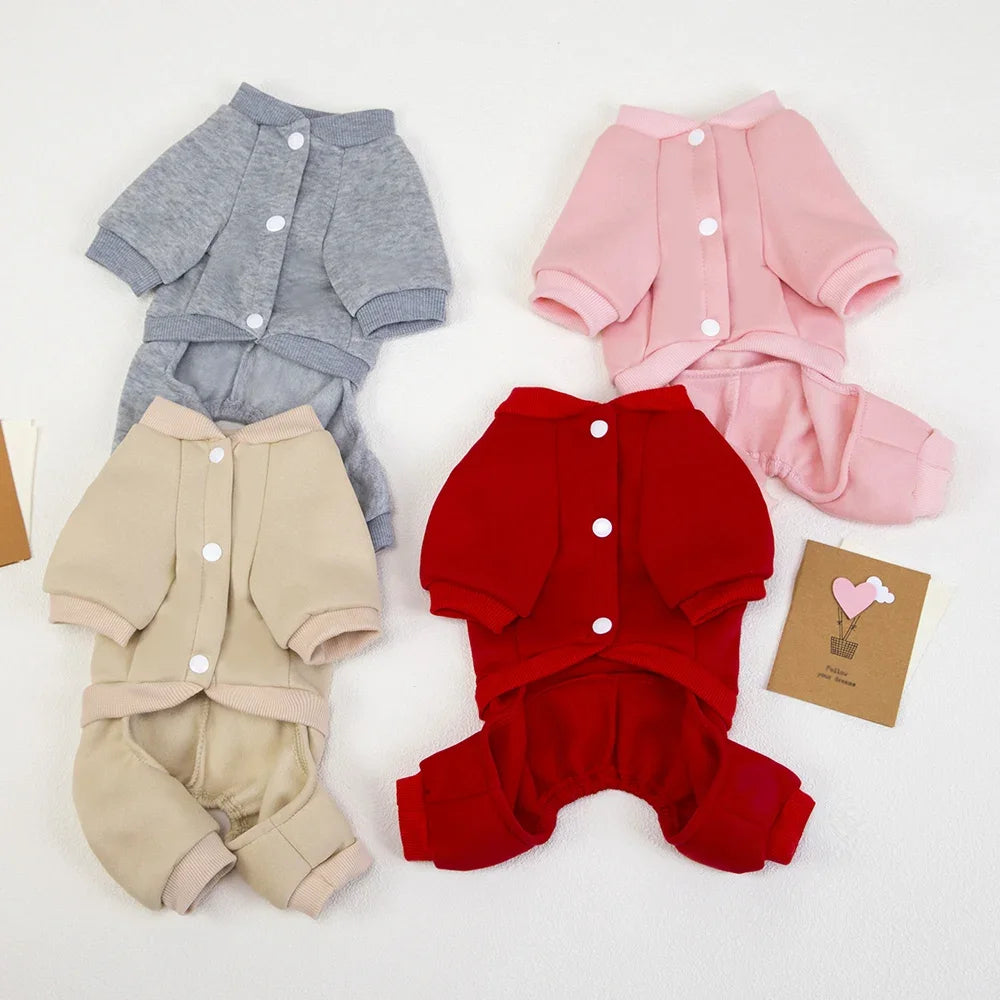 Dog Hoodie Jumpsuit - Warm Winter Coat for Small to Medium Dogs