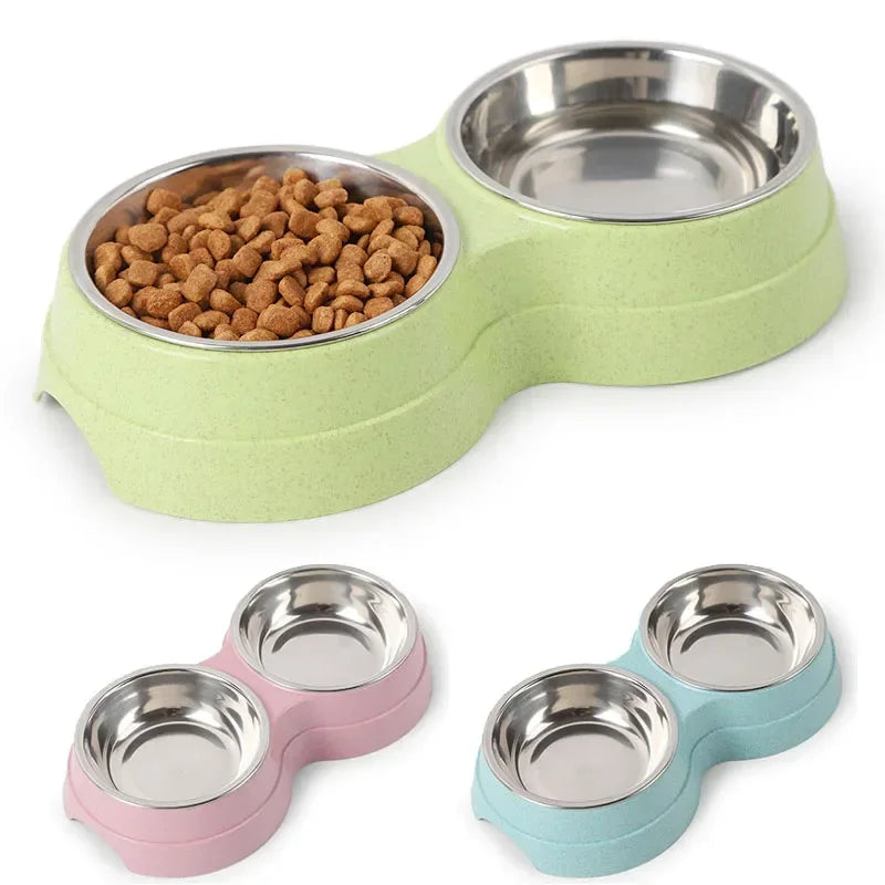 Double Pet Bowl Set - Stainless Steel