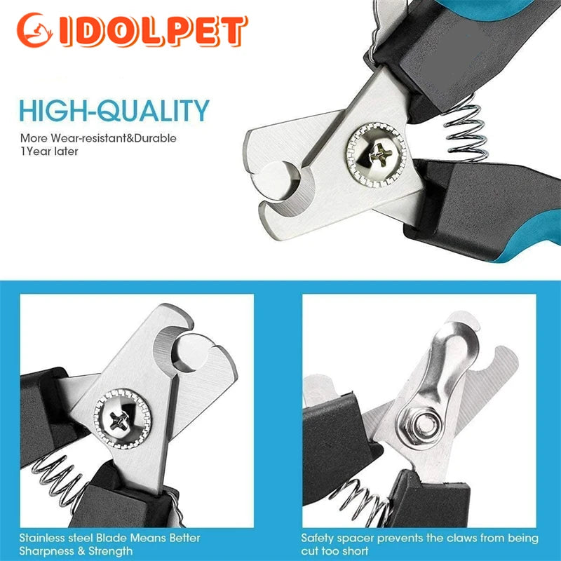 Professional Pet Nail Clipper with Safety Guard - Stainless Steel for Dogs & Cats