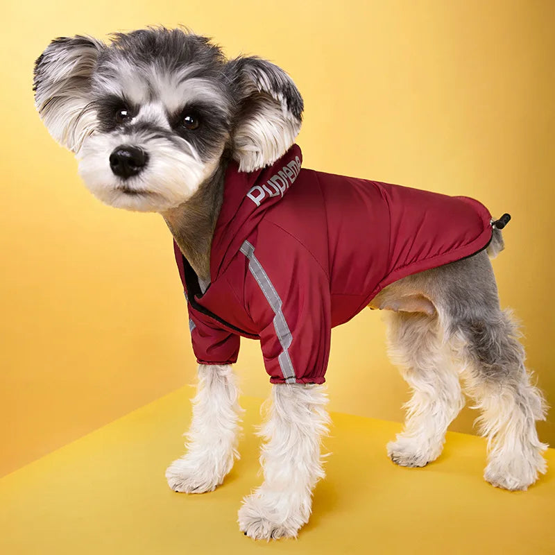 Waterproof Reflective Dog Coat - Fleece-Lined Raincoat for Small to Medium Dogs