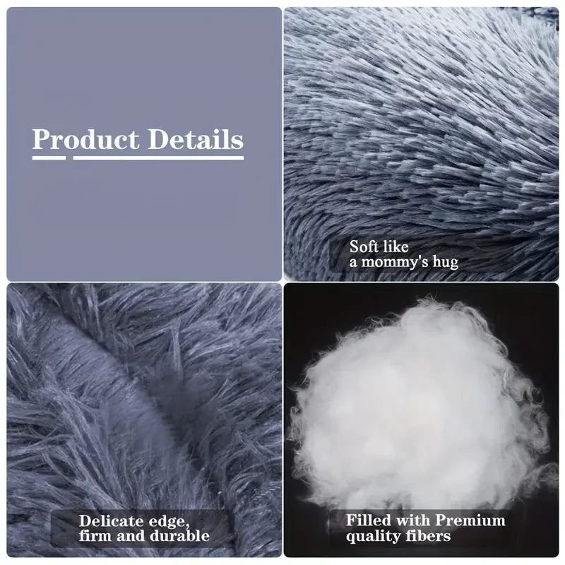 Plush Round Dog Bed - Washable