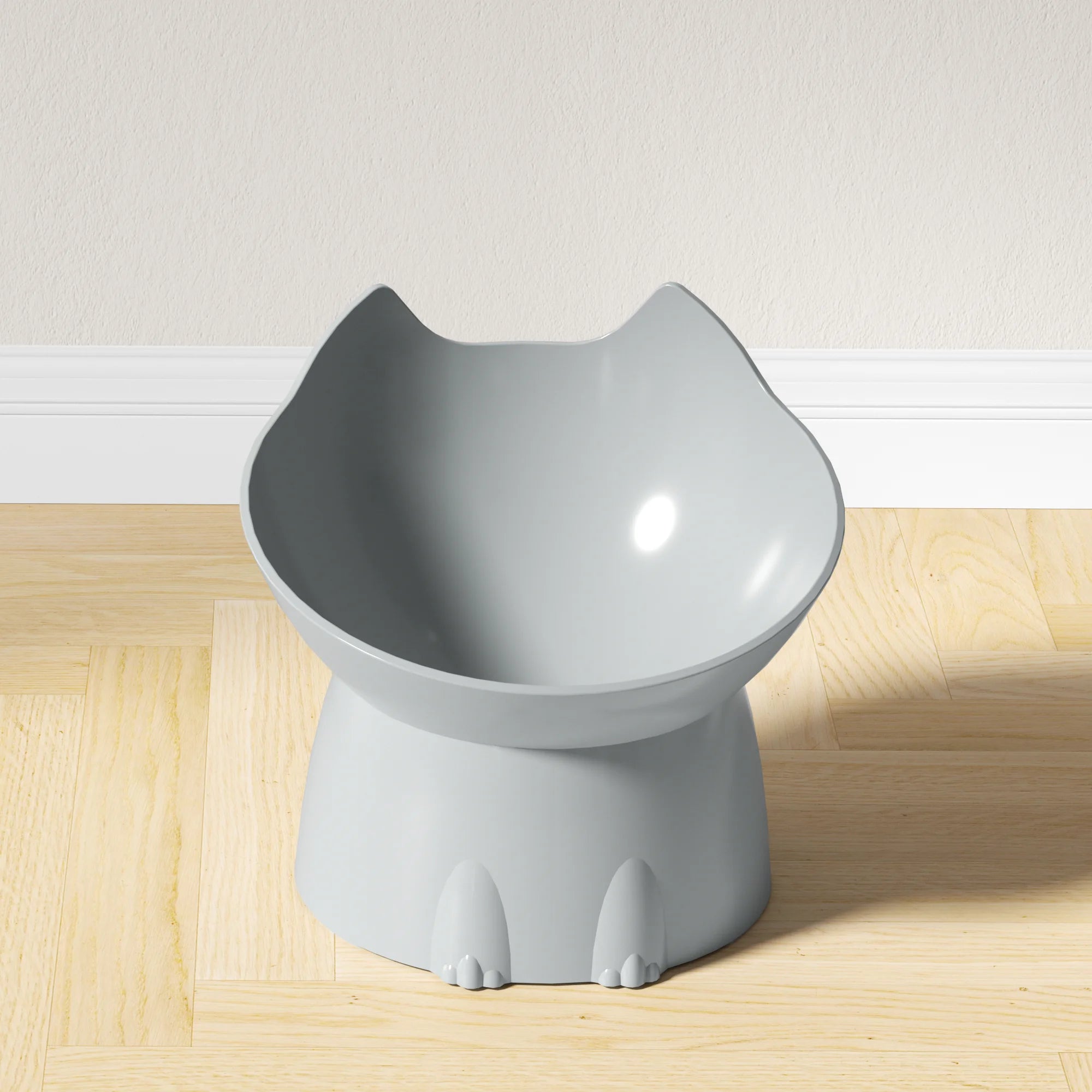 Elevated Cat Bowl - Raised Tilted Feeding Dish with Anti-Tip Base & Neck Protection