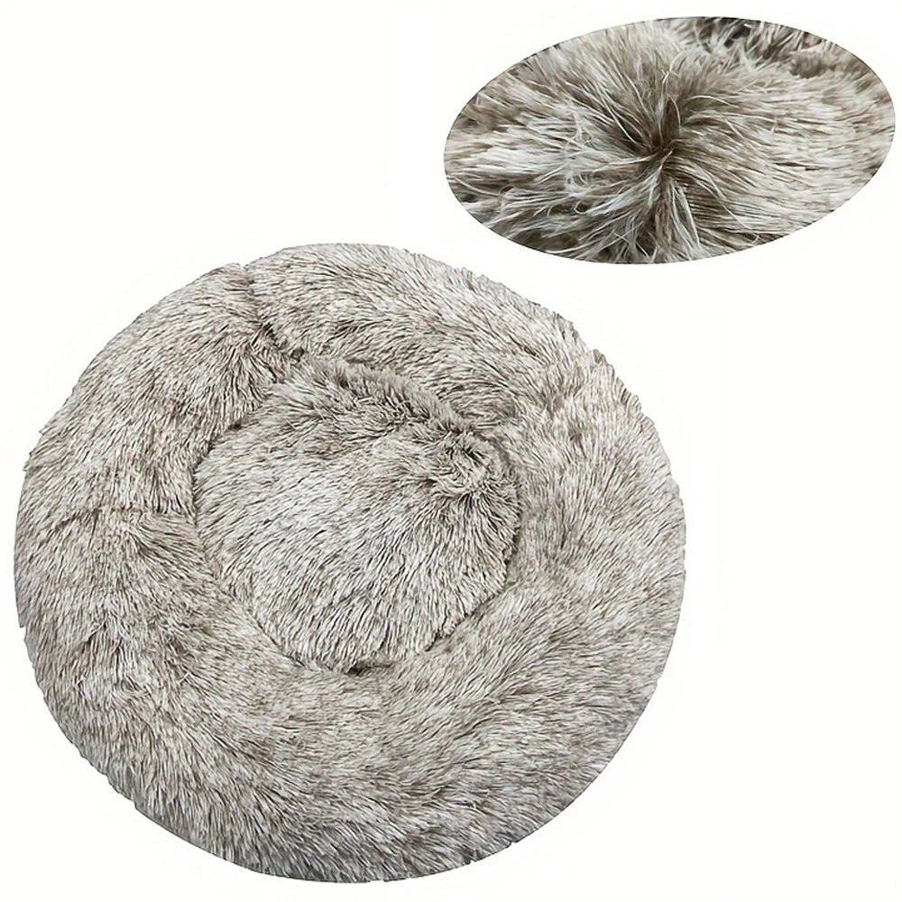 Plush Round Dog Bed - Washable