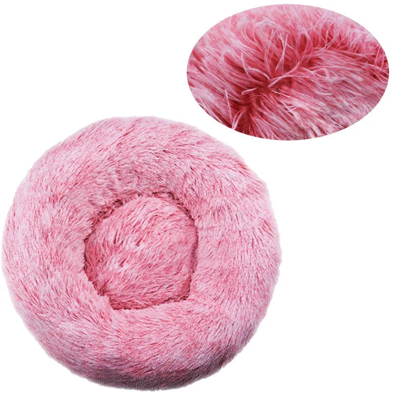 Plush Round Dog Bed - Washable