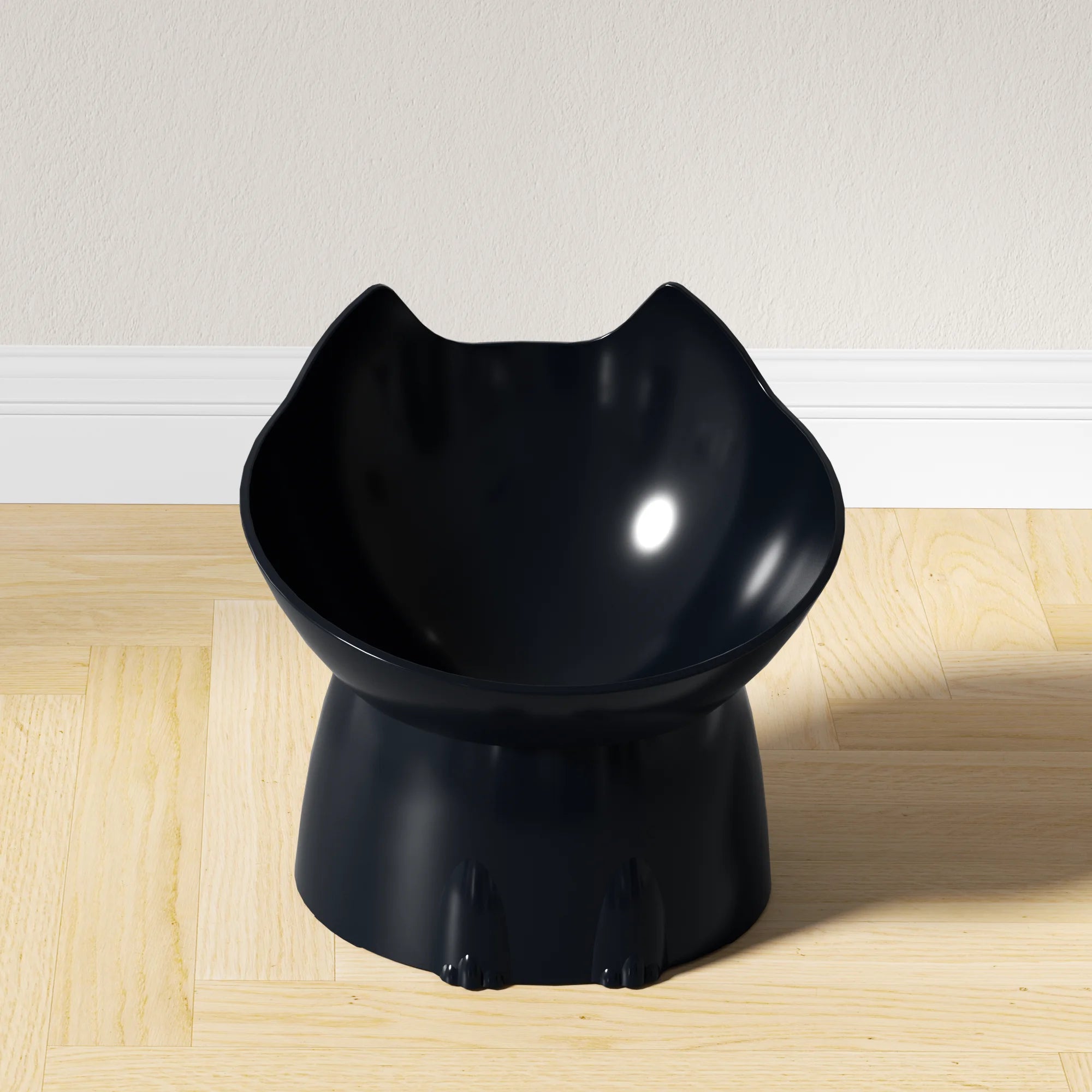 Elevated Cat Bowl - Raised Tilted Feeding Dish with Anti-Tip Base & Neck Protection