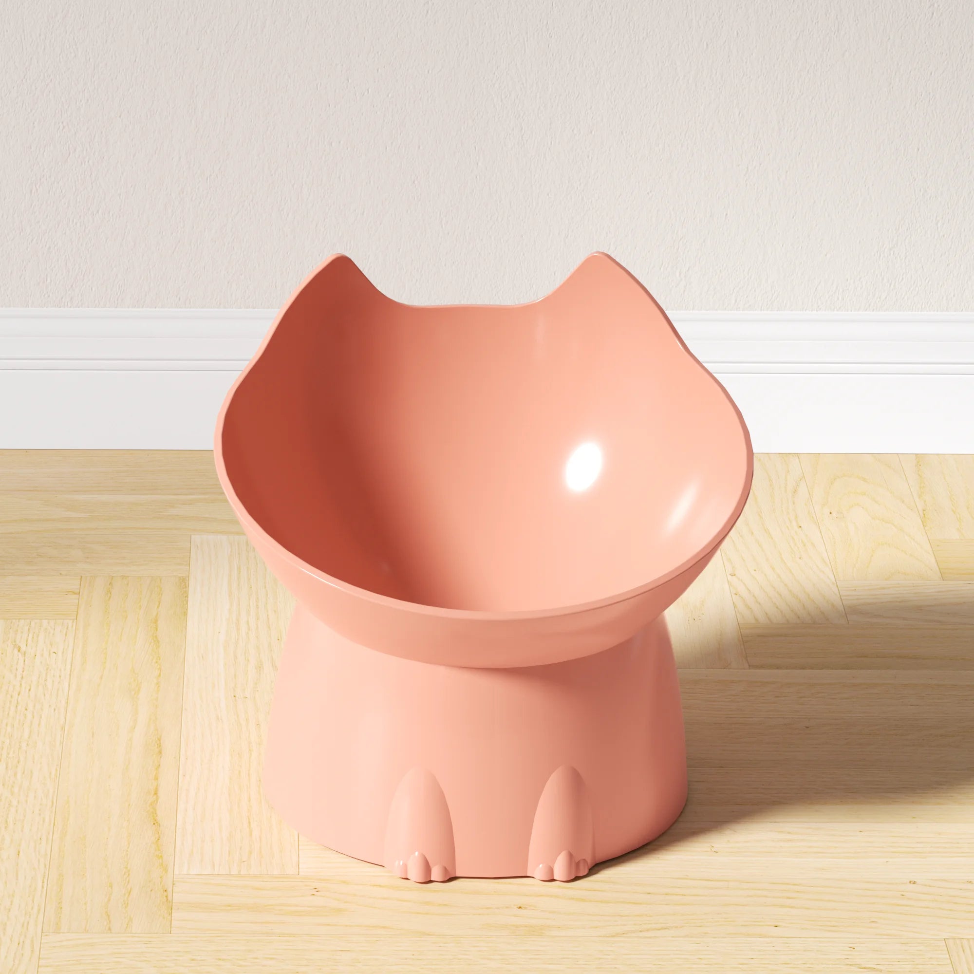 Elevated Cat Bowl - Raised Tilted Feeding Dish with Anti-Tip Base & Neck Protection