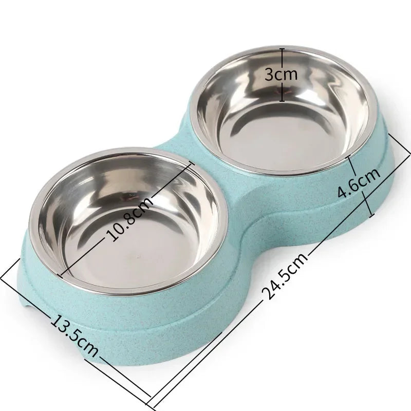 Double Pet Bowl Set - Stainless Steel